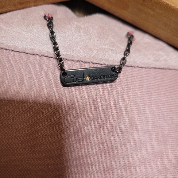 Custo Peace Dove Embellished Croc Embossed Faux Suede Blouse Blush Pink small - Picture 3 of 11